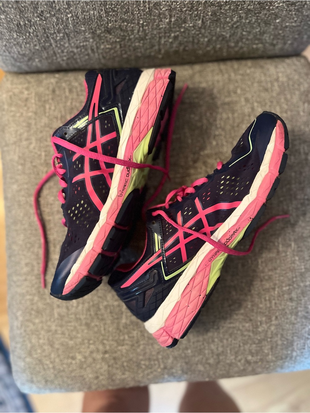 ASICS Gel Kayano 22 Indigo Blue/Pink Glow Pistachio Sneakers - Picture 3 of 9